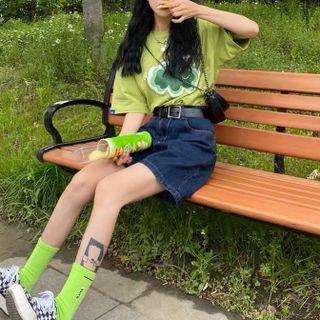 Denim Shorts / Short-sleeve T-shirt / Set