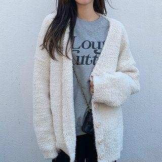 Fluffy Button-up Jacket / Sweatshirt
