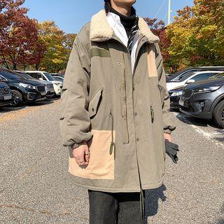 Pocket Detail Faux Shearling Zip Jacket