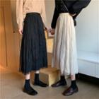 Reversible Mesh Midi A-line Skirt