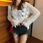 Long Sleeve Lace Cover-up White - One Size