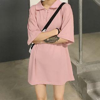 Short-sleeve Oversized Polo Shirt