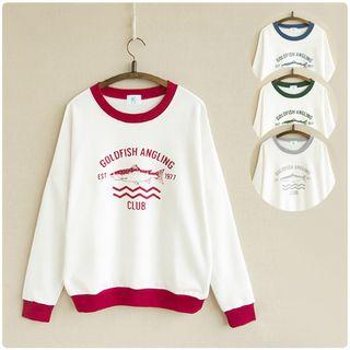 Printed Tipped Pullover