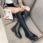 Faux-leather Zipped Tall Boots