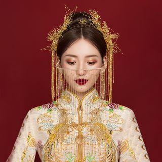 Chinese Wedding Fringe Earring / Necklace / Face Veil / Hair Pin / Set