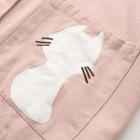 Cat Embroidery Hooded Buttoned Jacket