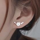 Flower Sterling Silver Earring 1 Pair - White Flower - Silver - One Size