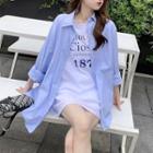 Long-sleeve Shirt / Short-sleeve Lettering Print T-shirt