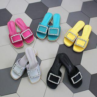 Rhinestone-detail Mules