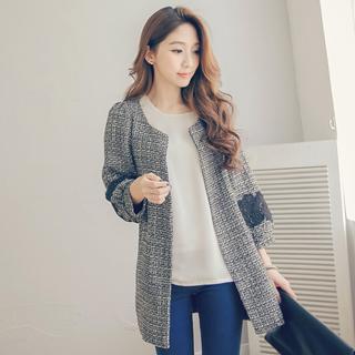 Crochet-appliqu  Tweed Coat