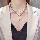 Alloy Coin Pendant Layered Choker 2373 - As Shown In Figure - One Size