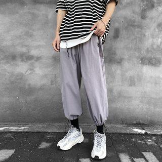 High-waist Applique Cuff Pants