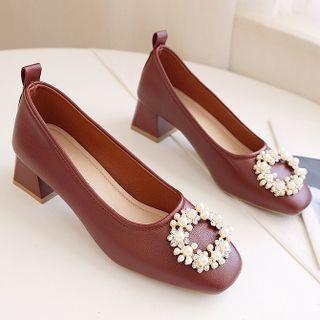 Chunky-heel Pearl Shoes