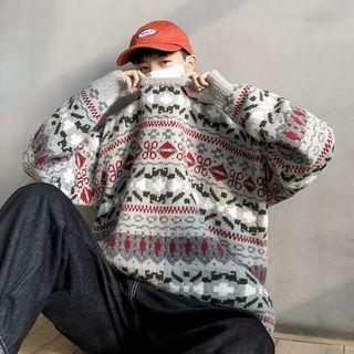 Patterned Oversize Sweater