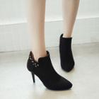 Pointed Studded High Heel Ankle Boots
