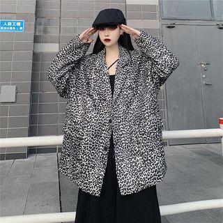 Leopard Print Single Breasted Blazer