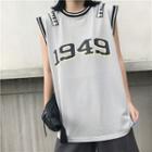 Sleeveless Loose-fit Lettering Top