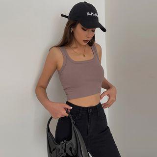 Plain Crop Tank Top In 5 Colors
