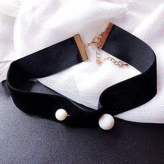 Bead Faux Suede Choker