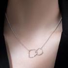 Interlocking Hoop Pendant Alloy Necklace