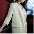 3/4-sleeve Open-front Blazer / Dress Shorts / Embellished Shirt / Set