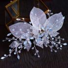 Wedding Rhinestone Mesh Leaf Headband As Shown In Figure - One Size
