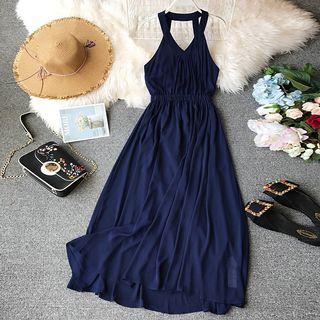 Halter Maxi A-line Dress