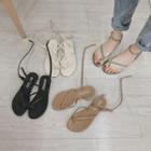 Cross-strap Toe Loop Sandals