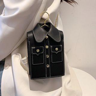 Shirt Faux Leather Chain Crossbody Bag