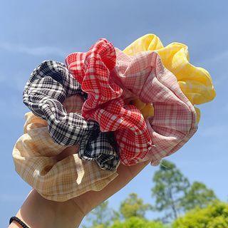 Ruffle Plaid Hair Tie