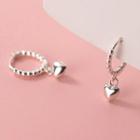 Heart Sterling Silver Dangle Earring 1 Pair - S925silver - Silver - One Size