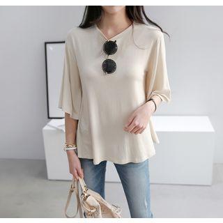 Bell-sleeve A-line T-shirt