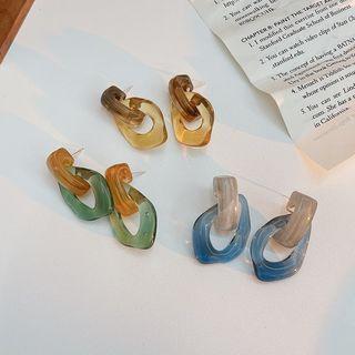 Acetate Hoop Drop Sterling Silver Ear Stud