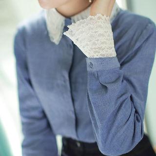 Lace-collar Long-sleeve Shirt