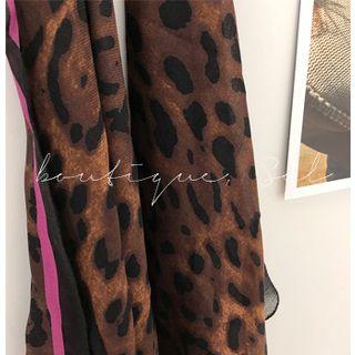 Leopard Wool Blend Scarf