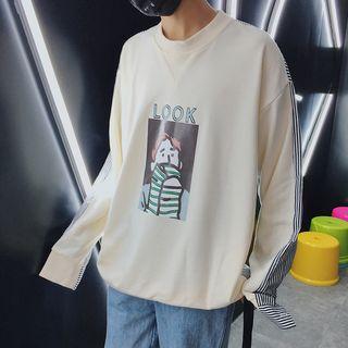Striped Panel Print Pullover