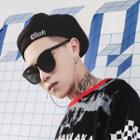 Lettering Embroidered Beret Hat / Necklace / Eyeglasses With Retainer / Set