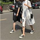 Print Short-sleeve Loose-fit Dress