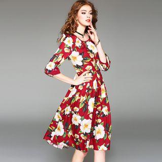 Floral Chiffon A-line Dress