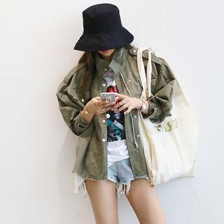 Epaulette Fringed-hem Jacket