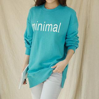 Minimal Letter-printed Loose-fit Sweatshirt