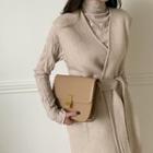 Handmade Woolen Maxi Vest & Sash Light Beige - One Size