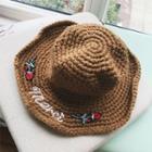 Embroidered Knit Bucket Hat