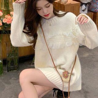 Cold-shoulder Ruffle Sweater