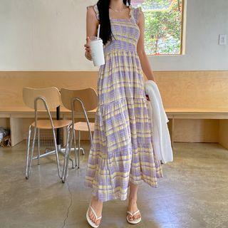 Smocked Striped Long Sundress