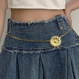 Alloy Flower Chain Belt Gold - One Size