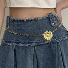 Alloy Flower Chain Belt Gold - One Size