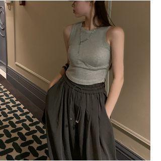 Crop Tank Top / Wide Leg Pants