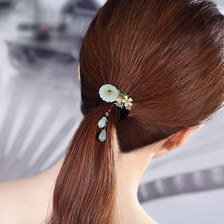 Retro Gemstone Flower Hair Tie As Shown In Figure - One Size
