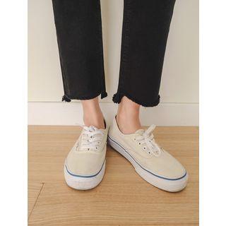 Plus Size Fray-hem Straight-cut Pants